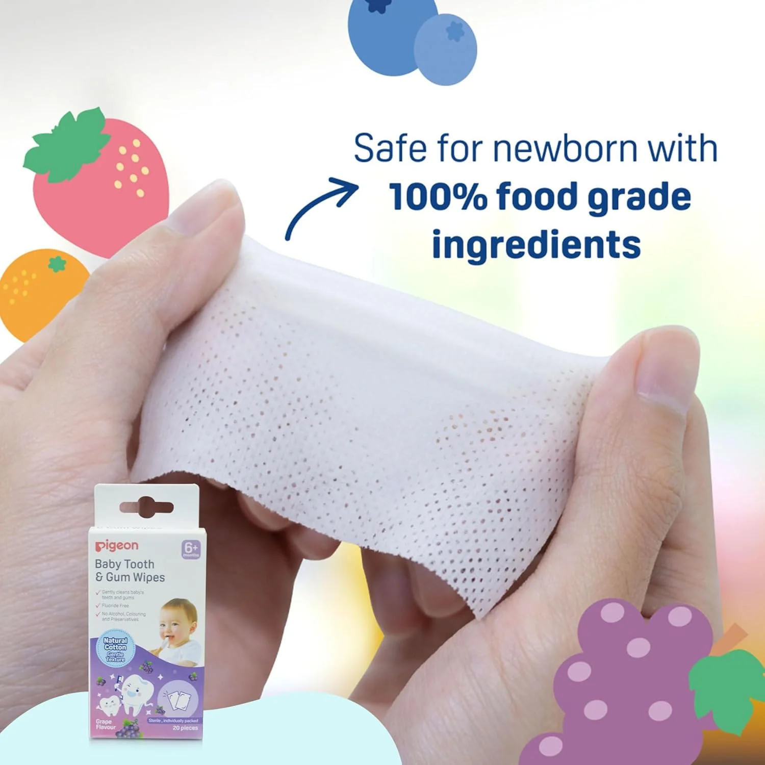 BABY TOOTH & GUM WIPES GRAPE 20s - Image 4