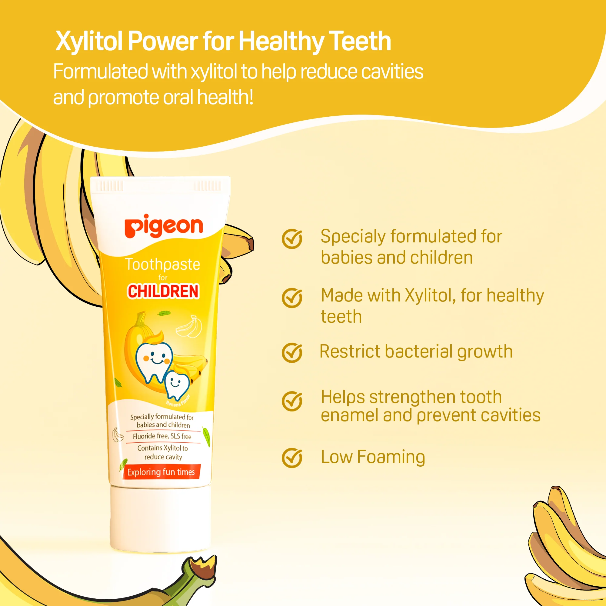 Pigeon Toothpaste for children Banana Flavor 45 gms - Image 4