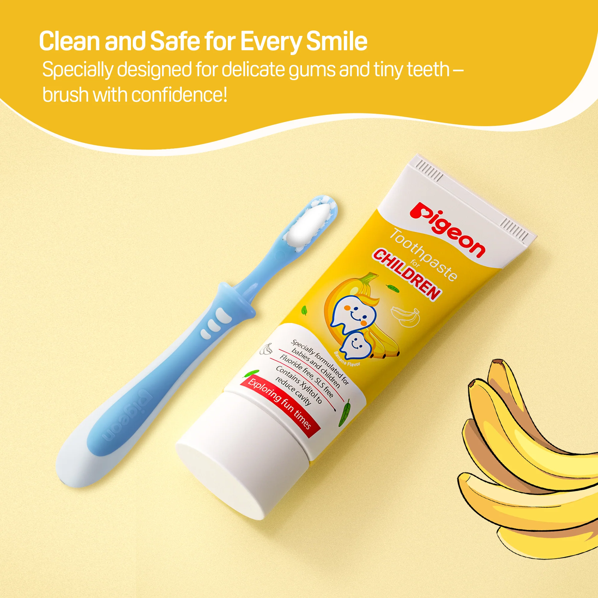 Pigeon Toothpaste for children Banana Flavor 45 gms - Image 6