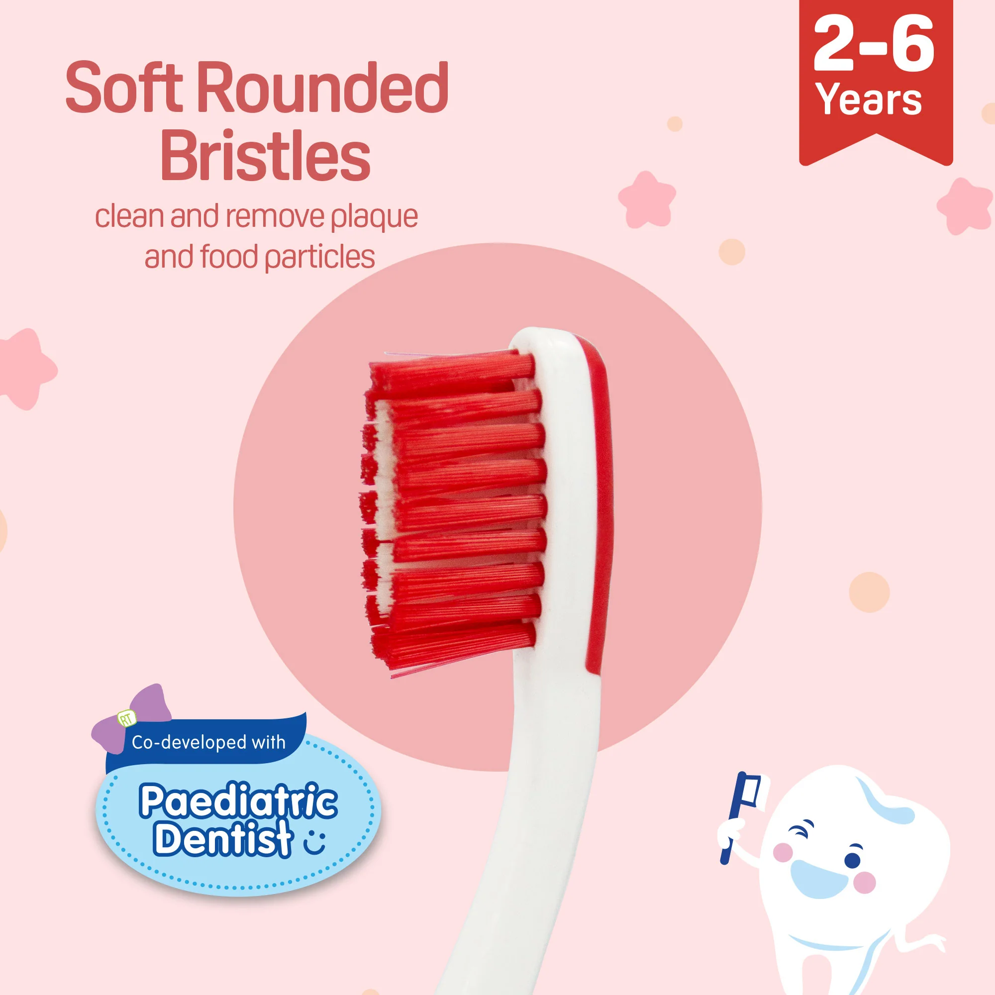 KIDS TOOTHBRUSH WITH FREE TOOTHPASTE FOR CHILDREN STRAWBERRY 10 GM  2-6 Years - Image 3