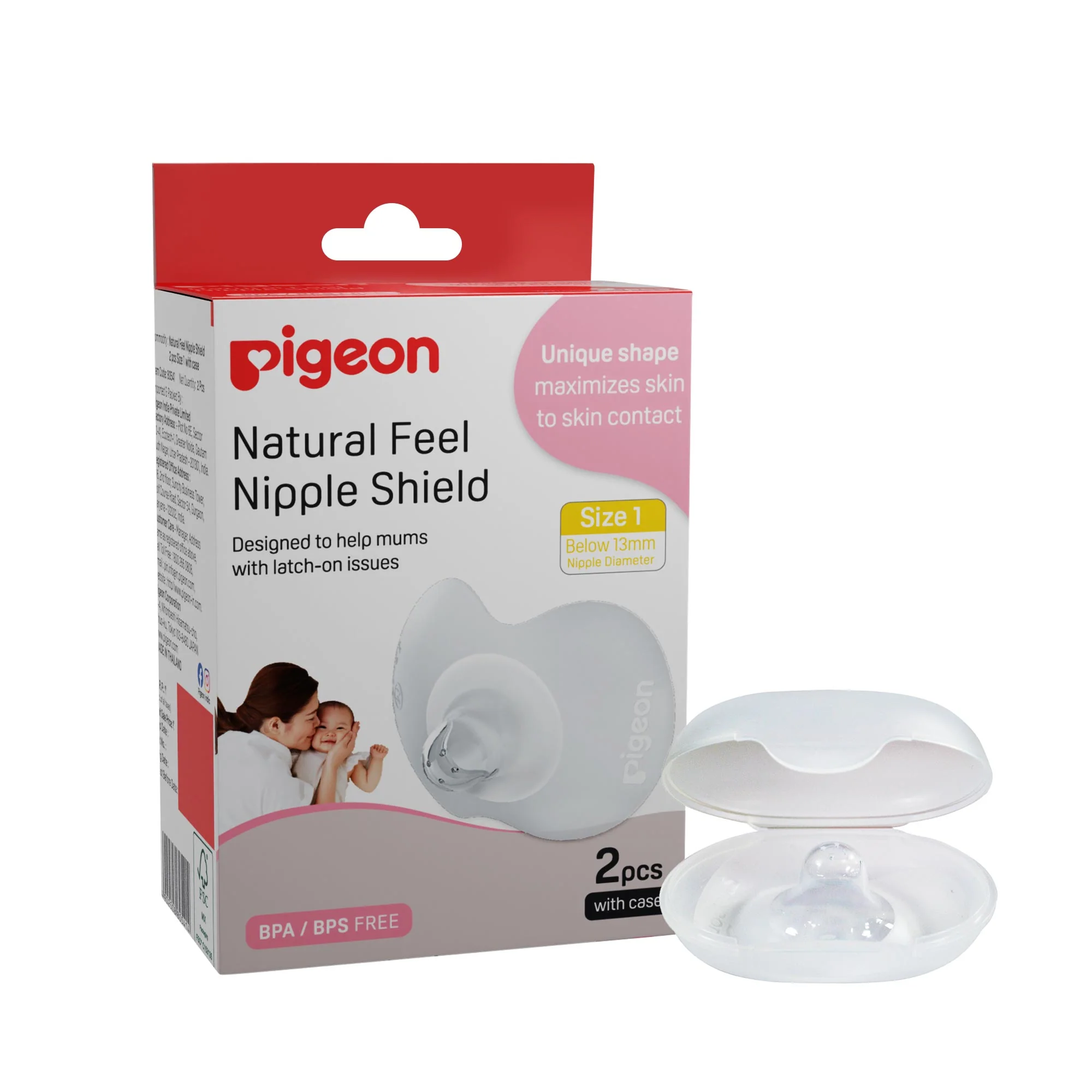 Natural Feel Nipple Shield 2pcs Size 1 With Case