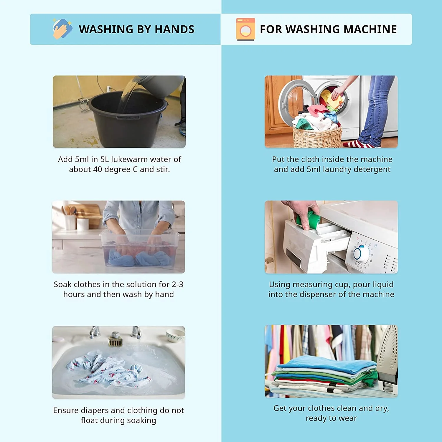 Pigeon Baby Liquid Laundry Detergent, with Plant Extracts, Anti-Bacterial, Alcohol Free, 950 ml Refill Pack of 2 - Image 6
