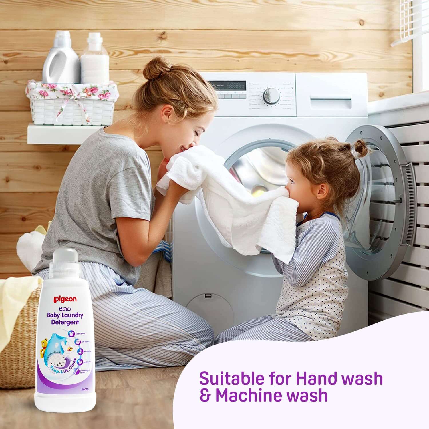 Pigeon Liquid Detergent Laundry Liquid for Baby Clothes Fabric Care 500ml Bottle - Image 7