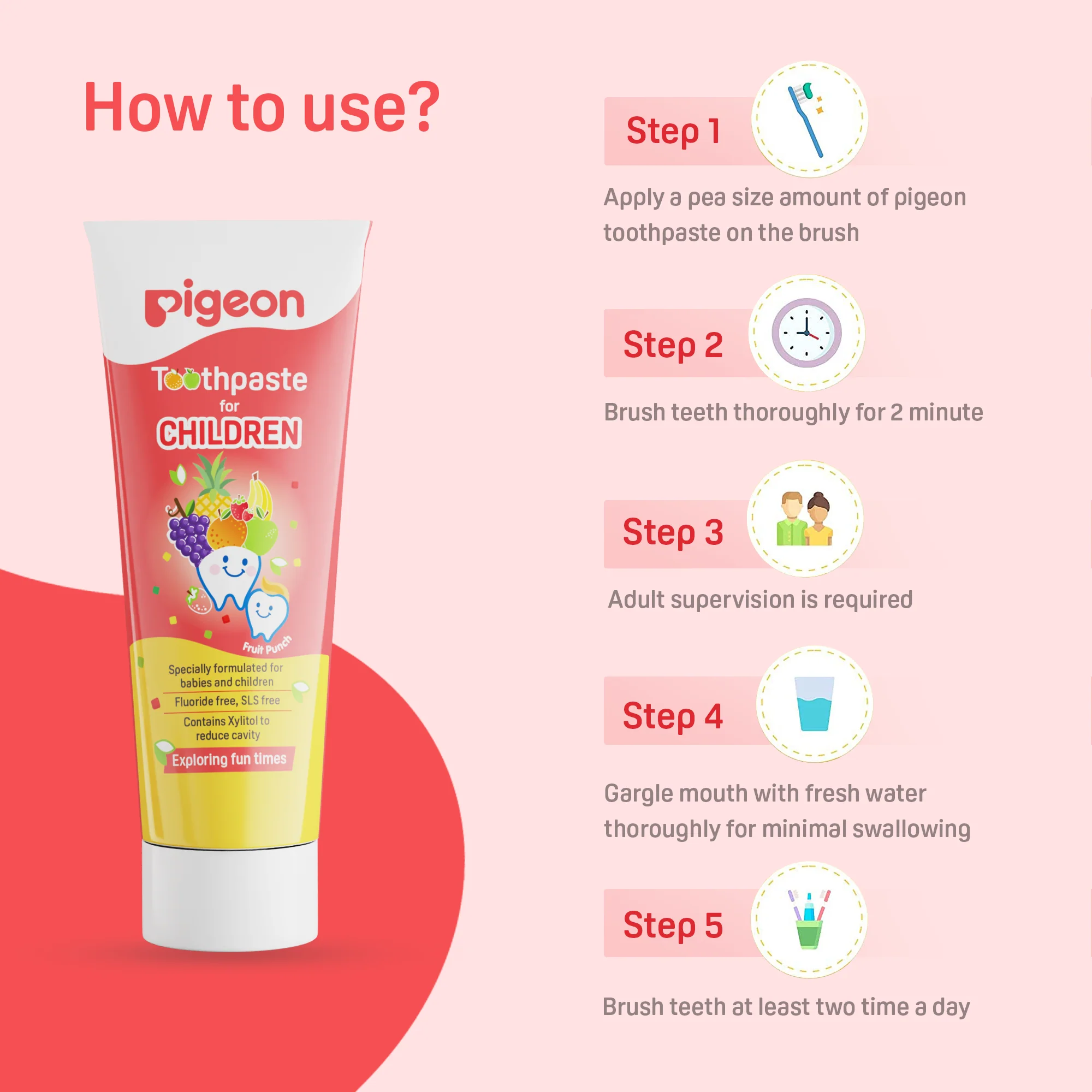 Pigeon Toothpaste for Children - Fruit Punch - Image 6