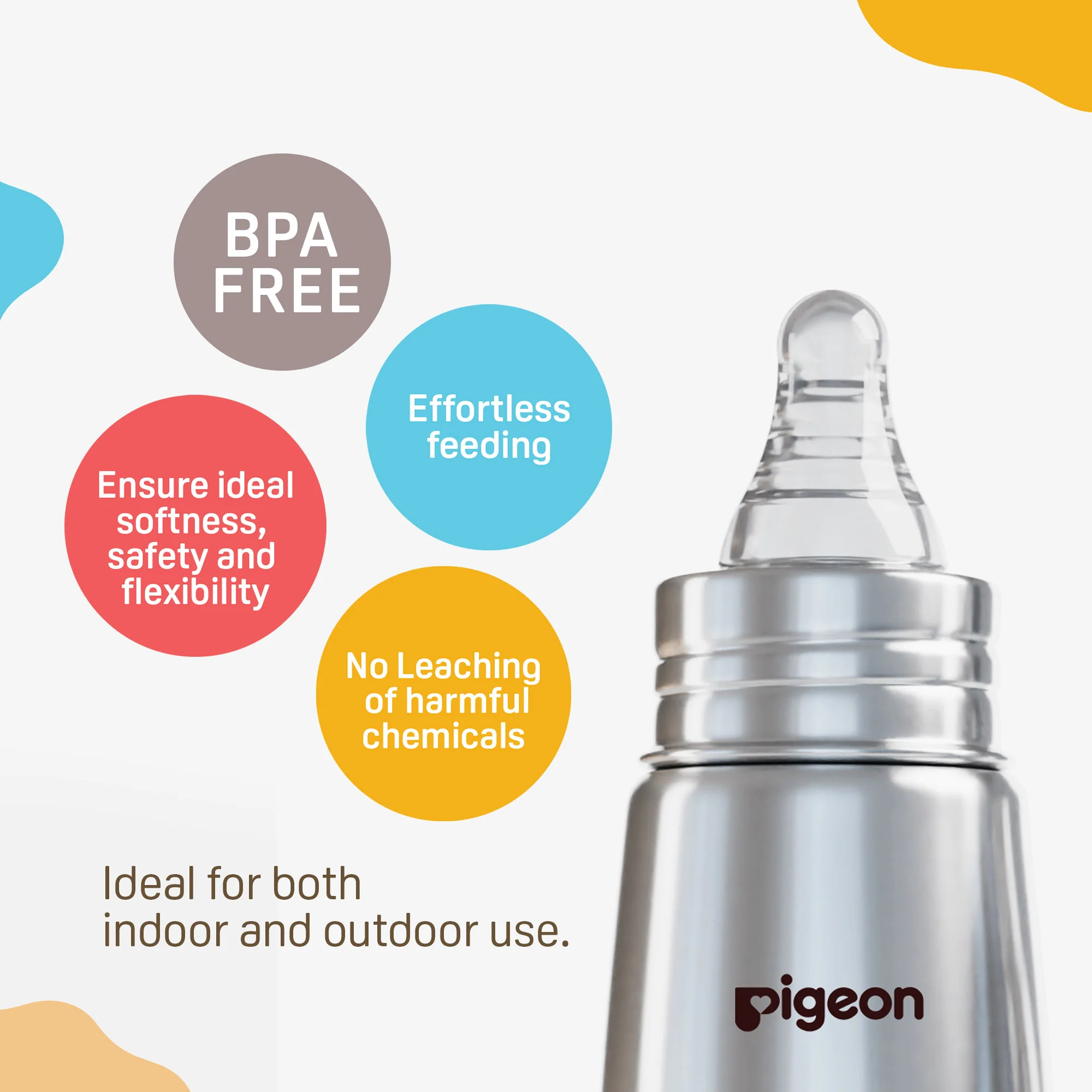 Slim Neck Steel Feeding Bottle 220ml L - Image 5
