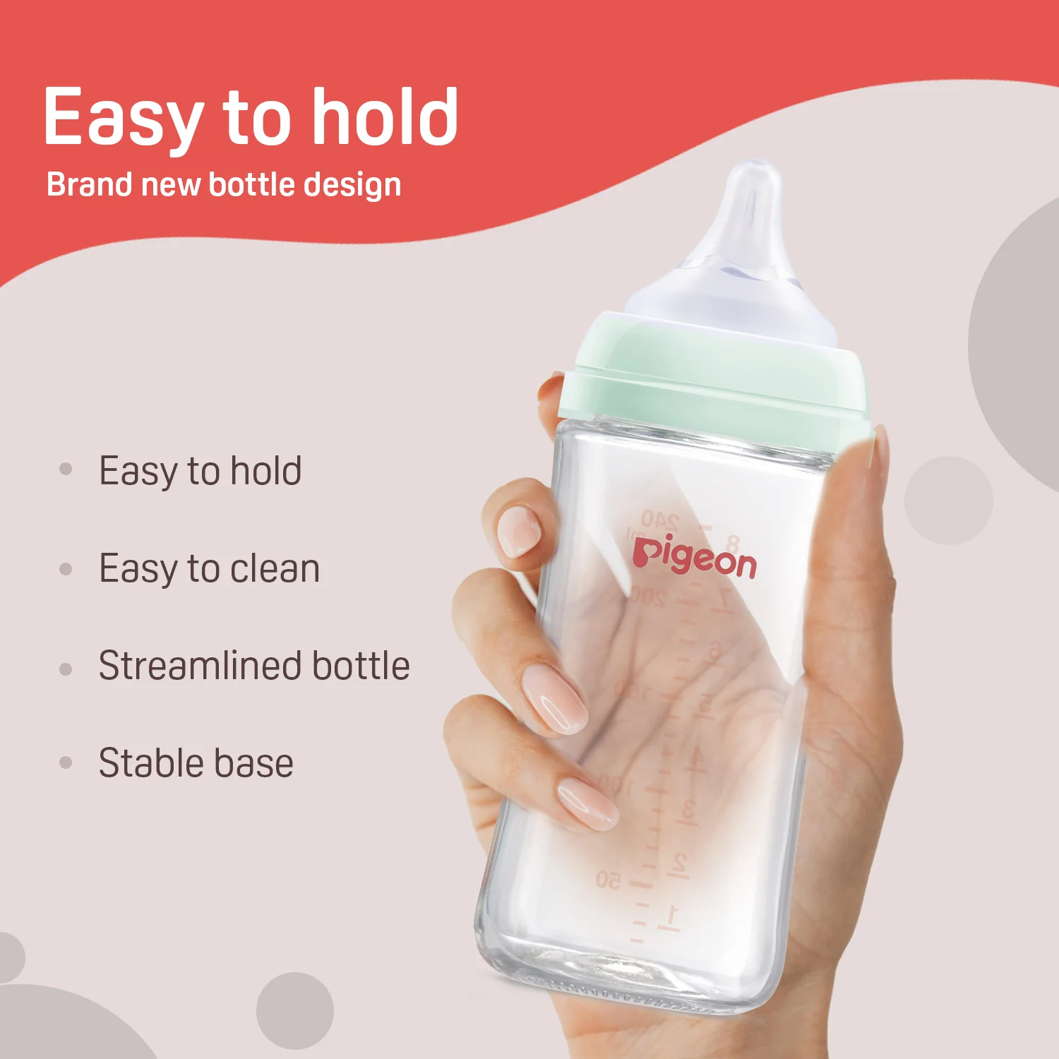Glass Nursing Bottle with Softlatch Nipple 240ml - Image 8