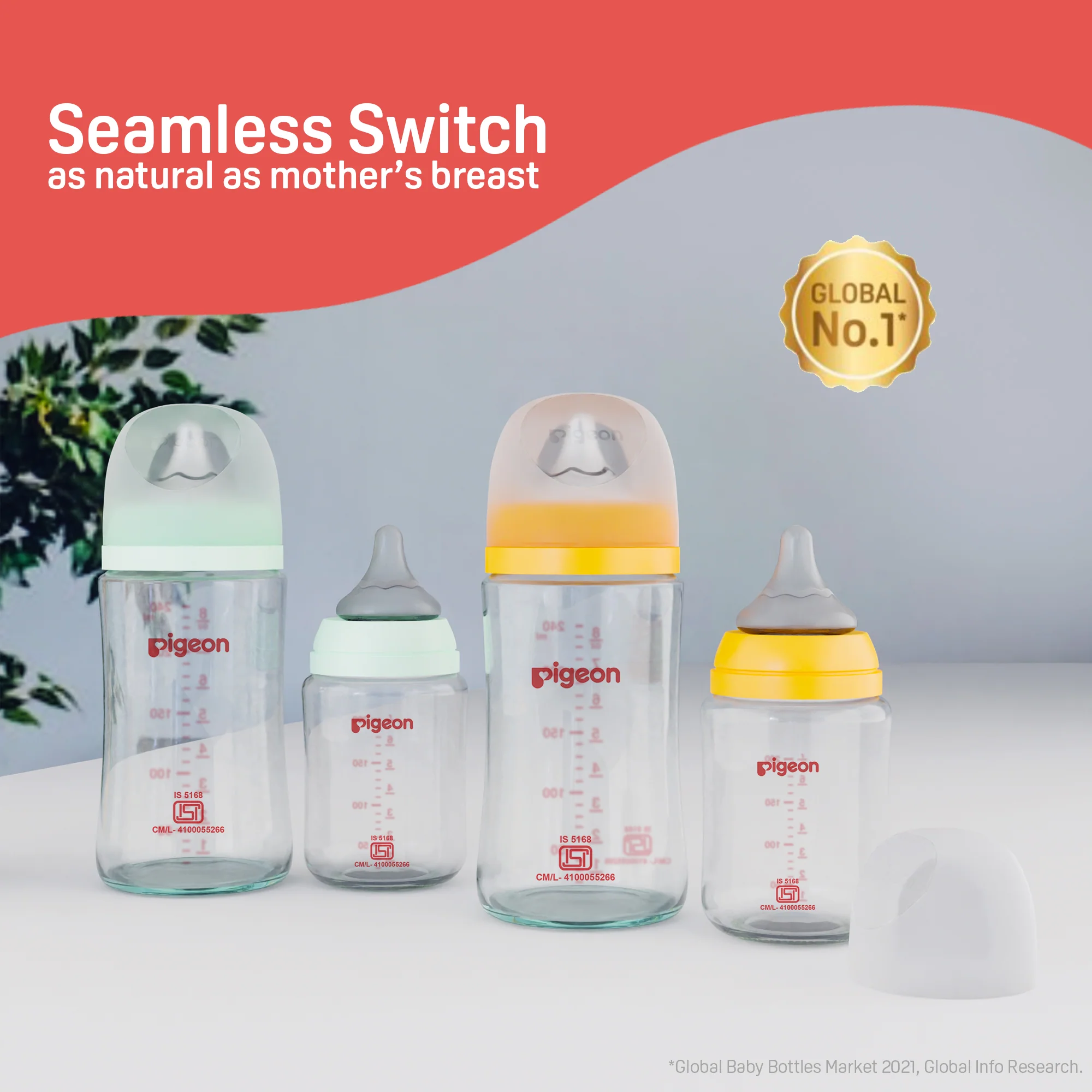 Glass Nursing Bottle with Softlatch Nipple 240ml - Image 9