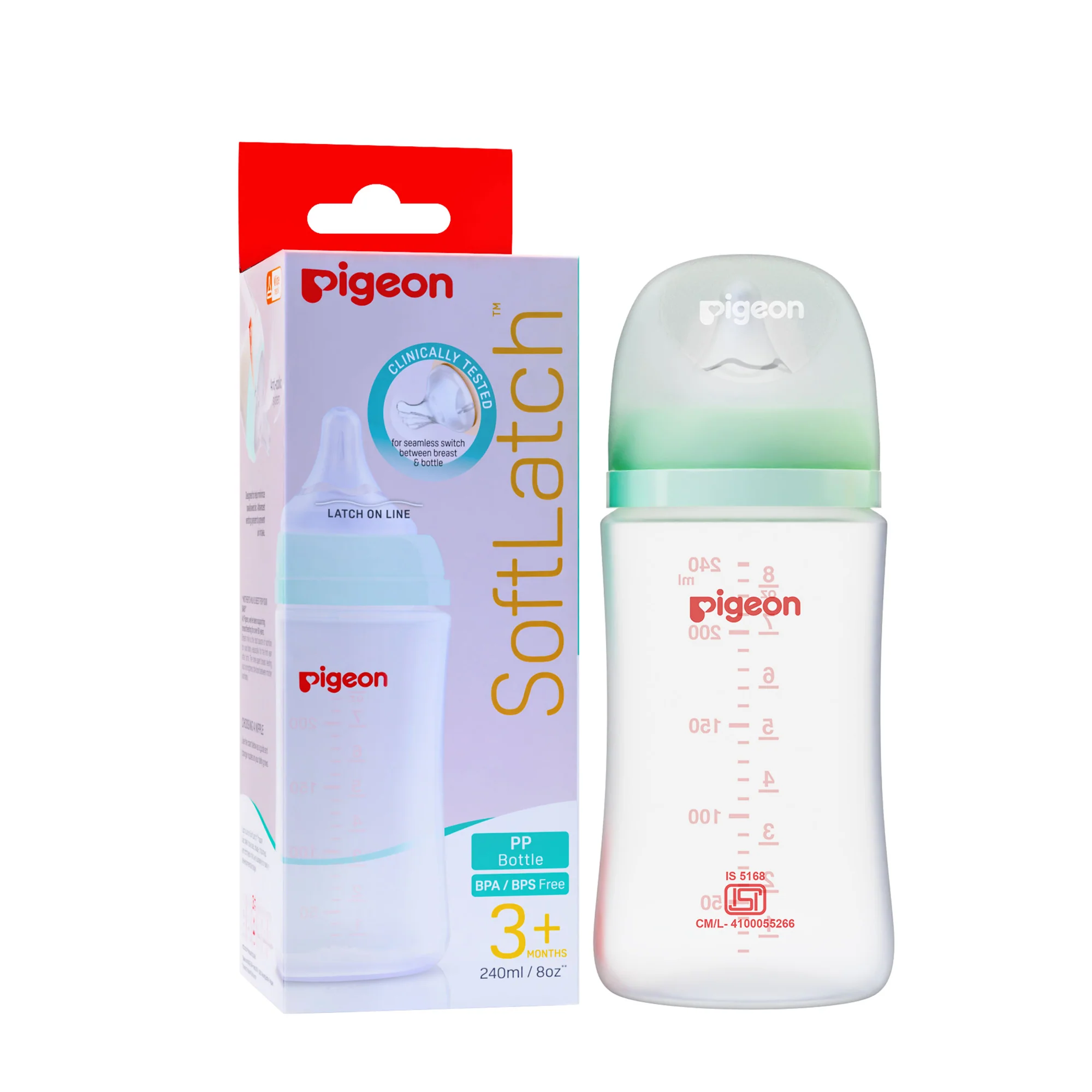 Nursing Bottle plus type with Softlatch Nipple 240ml